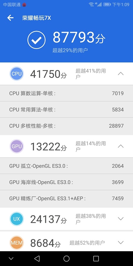 榮耀暢玩7X最新跑分有多少？