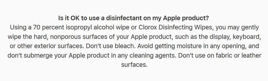 蘋果公司表示,現在你可以用這款產品殺死你iPhone上的冠狀病毒