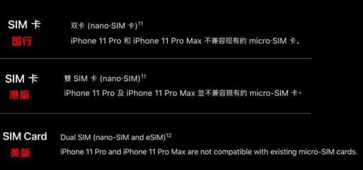 iPhone11雙卡制式圖