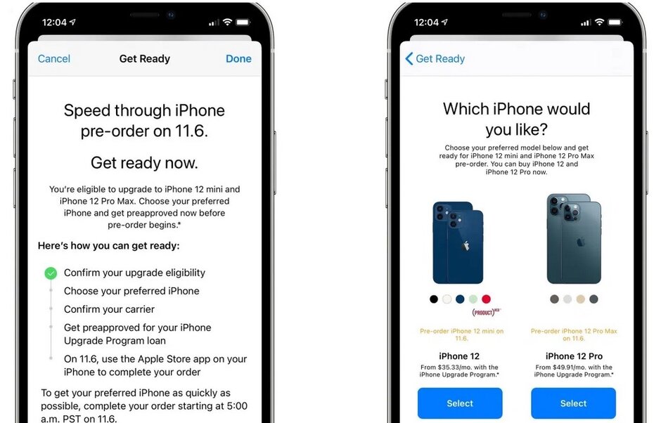蘋果升級計劃的會員購買5G iPhone 12 mini或iPhone 12 Pro Max的第一步